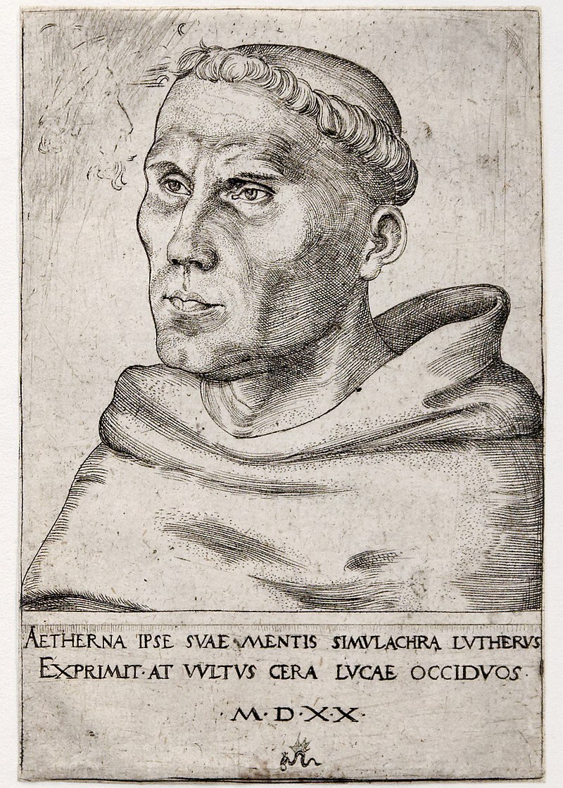 Lucas Cranach der Ältere (1472–1553) Porträt von Martin Luther als Augustiner Mönch